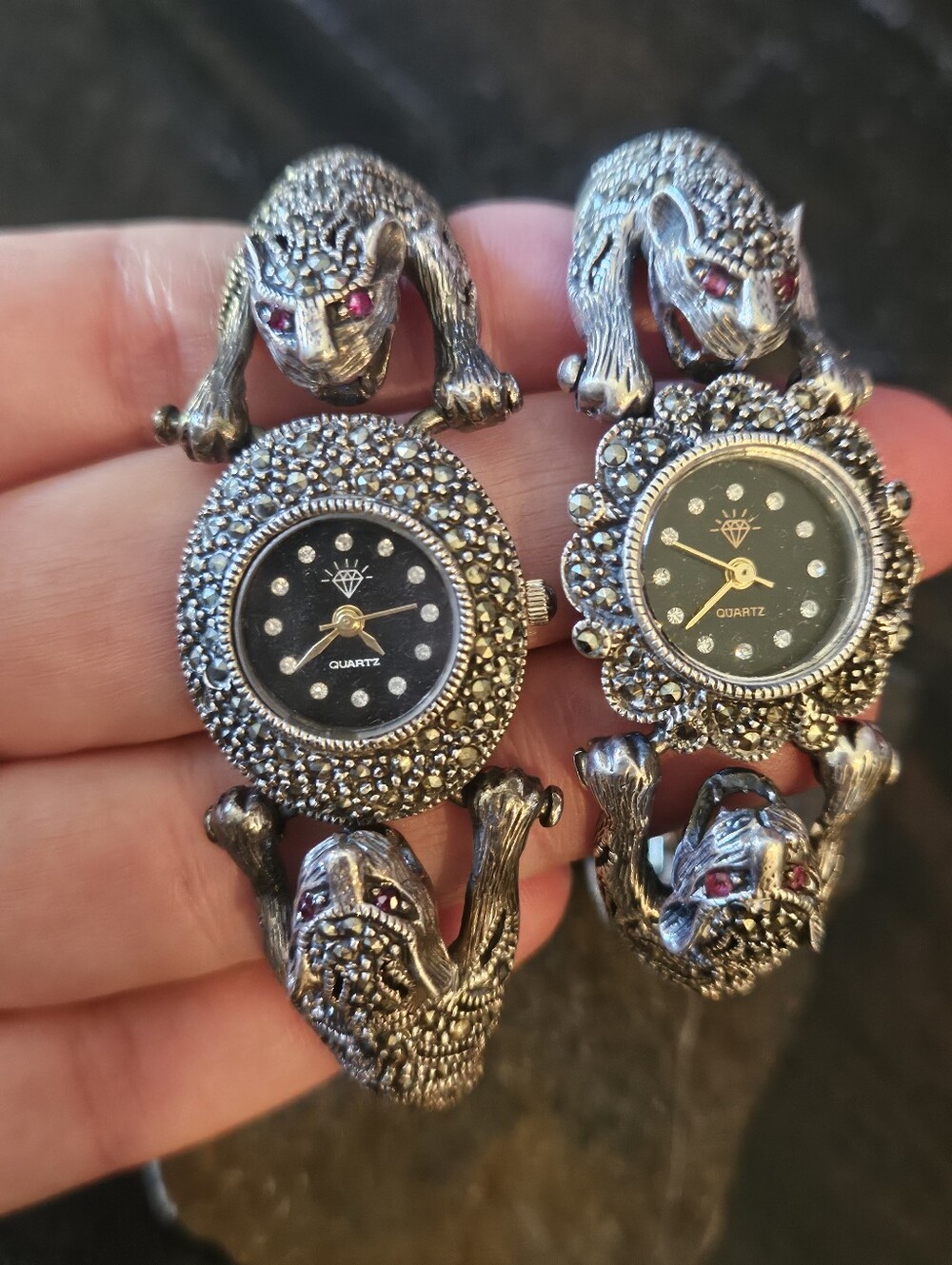 Vintage 80's Sterling Silver Panther Watch